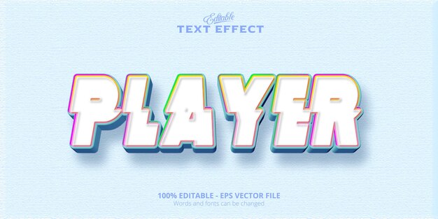 colourful style editable text effect player text