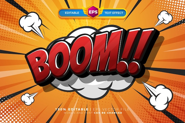 comic cartoon hero 3d editable text effect style