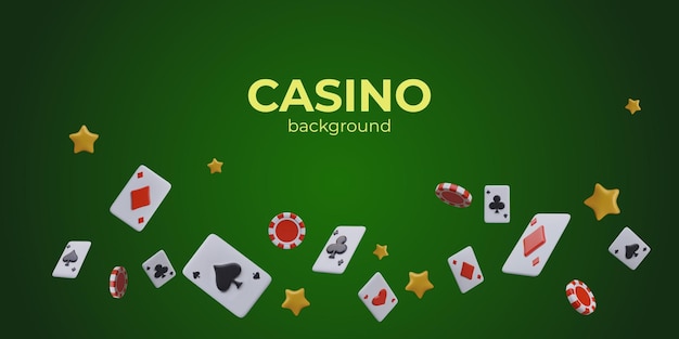 Commercial horizontal casino banner on green background