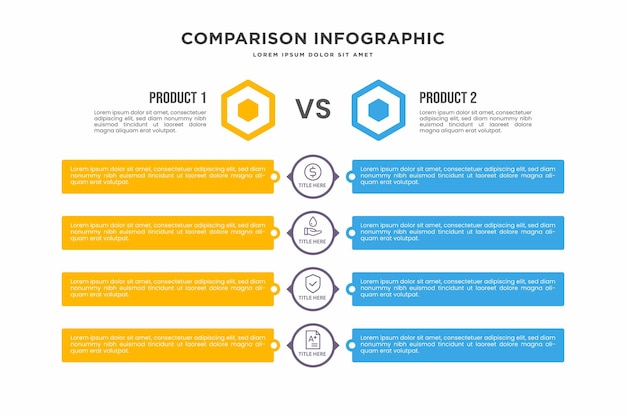 comparison infographic graph for product compare template vector eps 10