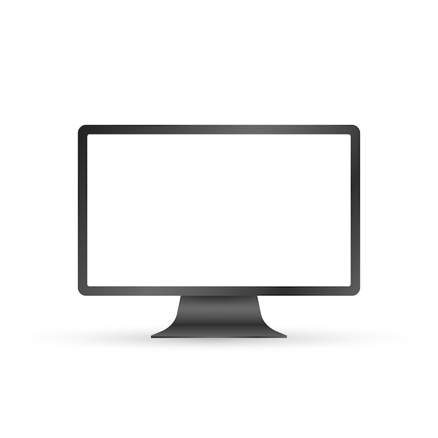 Computer display isolated in realistic on white