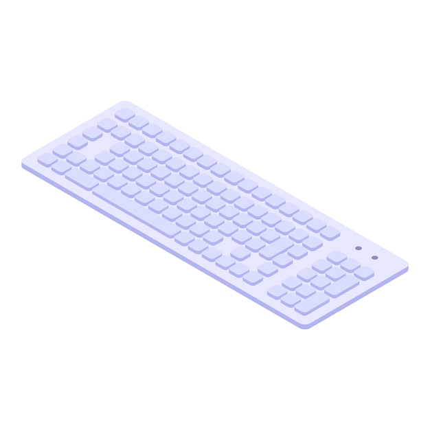 Computer keyboard icon Isometric of computer keyboard vector icon for web design isolated on white background