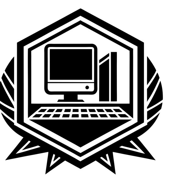 computer logo vector illustration using digital computer vector flat illustration