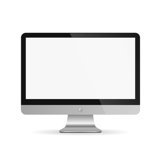 Computer monitor display isolated. Vector illustration. Empty TV screen or lcd monitor.