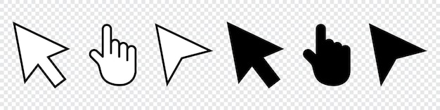 Computer mouse click cursor icon set Pointer cursor icons Arrow and hand pointer Cursor icon Computer click icon