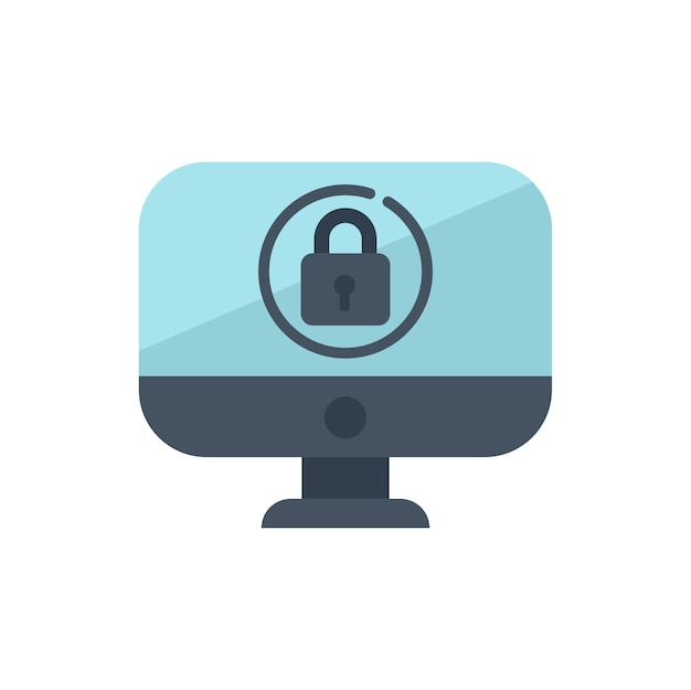 Computer security system showing lock icon on screen