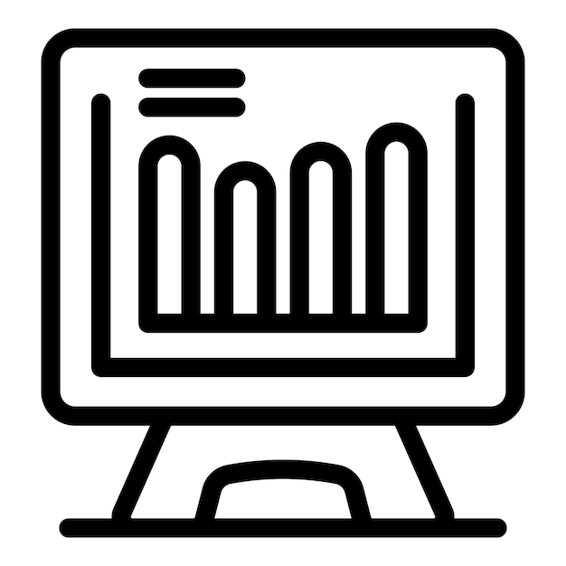 computer showing growing bar chart for data analysis