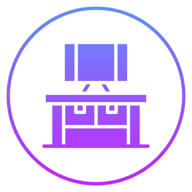 Computer Table vector icon illustration of Computer and Hardware iconset