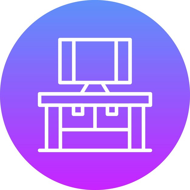 Computer Table vector icon illustration of Computer and Hardware iconset
