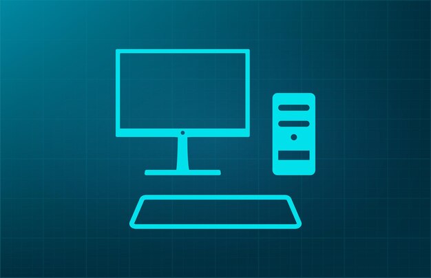 Computer technology symbol Vector illustration on blue background Eps 10