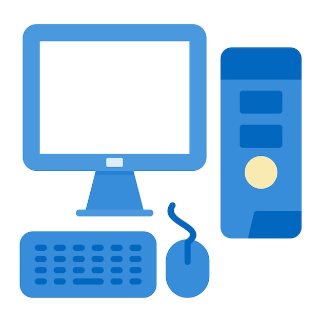 Computer Workstation Flat Illustration
