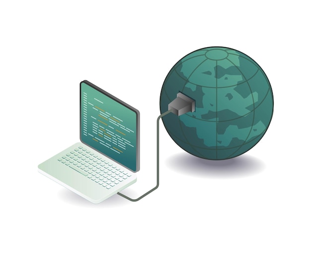 computer world programmer concept illustration