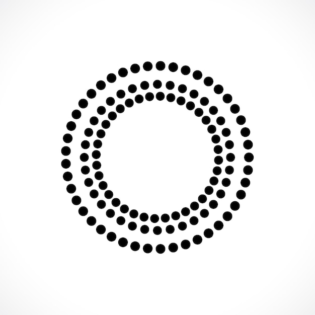 concentric circles of black dots forming spiral pattern Round border