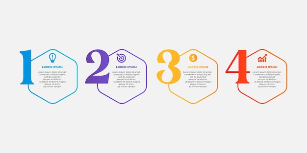 concept of arrow business model infographic design layout four colorful graphic vector design