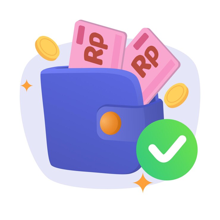 Concept Wallet IDR Rupiah Money cash Element Illustration