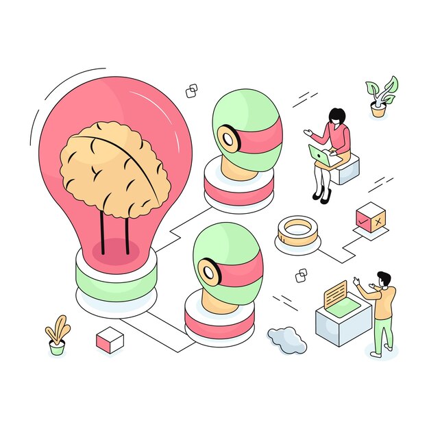 Conceptual isometric design illustration of hierarchy