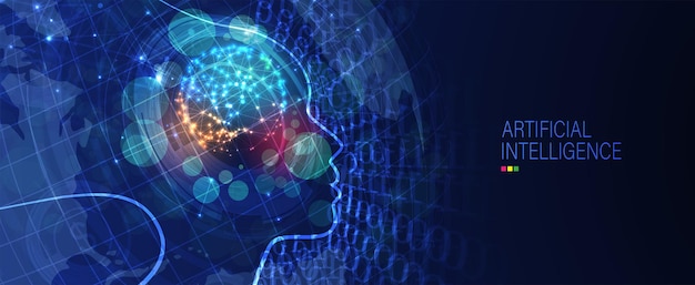 Conceptual technology illustration of artificial intelligence