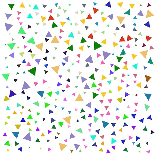 Confetti or collection of colored triangles on white background pattern of colored triangles