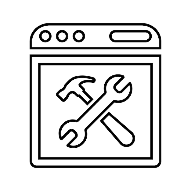 configuration website tools line icon outline vector