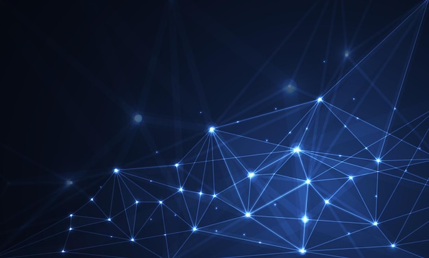 Connected polygons plexus vector background digital data visualization vector illustration