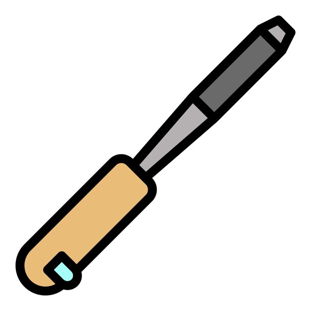 Construction chisel icon Outline construction chisel vector icon color flat isolated