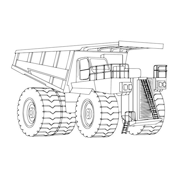 Construction machine coloring pages for kids