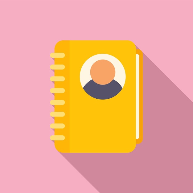 Contact folder icon flat vector Interface button Mail internet