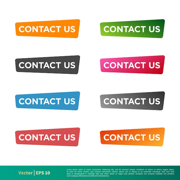Contact Us Button Sticker Icon Vector Template Illustration Design Vector EPS 10