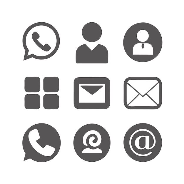 Contact Us Icon Set Collection Vector for UI Documents Websites and Mobile Applications
