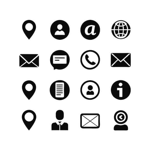 contact us icon set collection vector for ui documents websites and mobile applications
