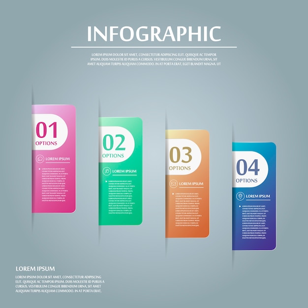 contemporary infographic design with colorful labels elements
