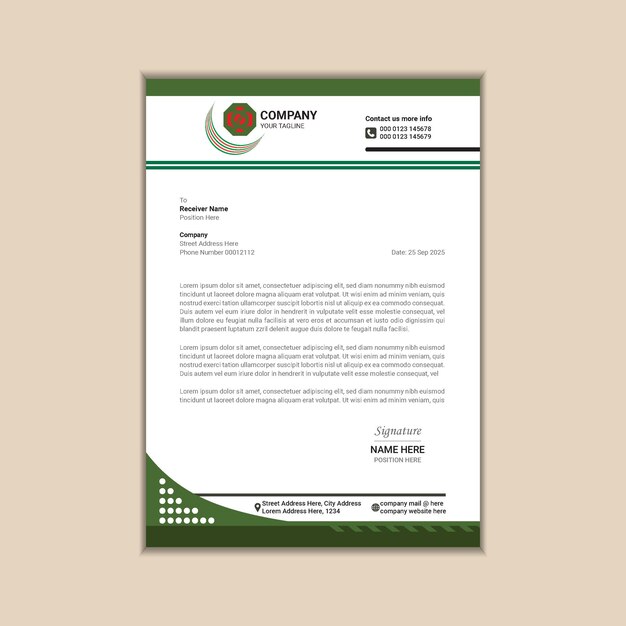 contemporary letterhead vector template for modern enterprises