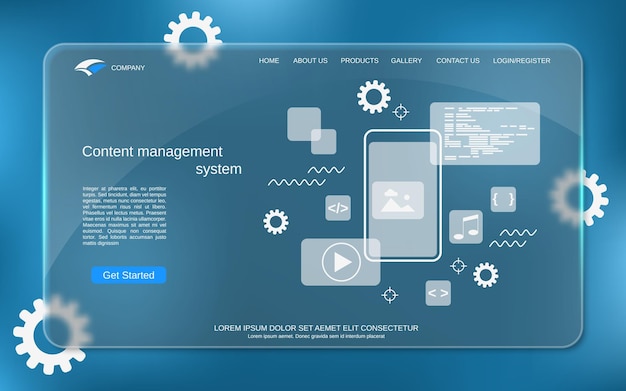 Content management system vector concept illustration