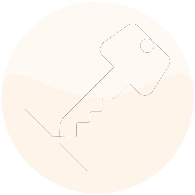 Continuous single line art of key House Key simple line drawing vector design