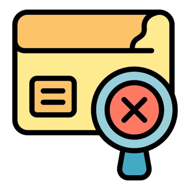 Control parcel icon outline vector Product quality Safety consumer color flat