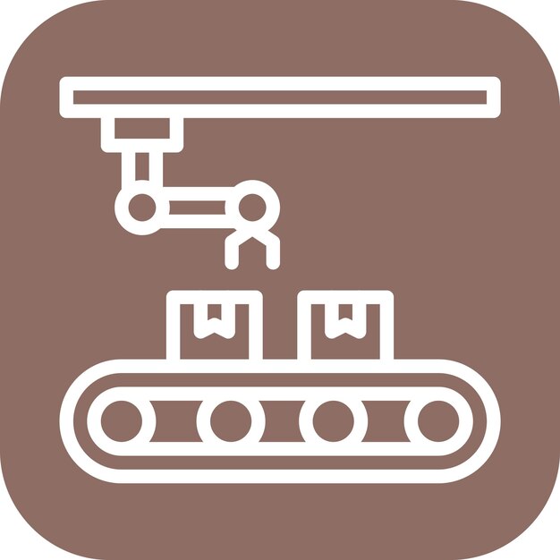 conveyor robot icon vector image can be used for biometrics