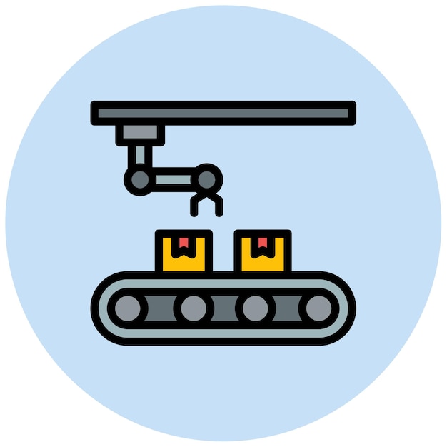 conveyor robot icon vector image can be used for biometrics