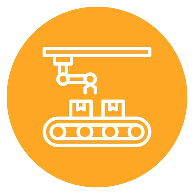 conveyor robot icon vector image can be used for biometrics