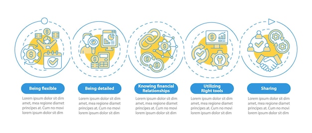 Corporate budgeting blue circle infographic template