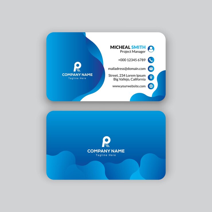 Corporate modern and Professional Blue Business card template