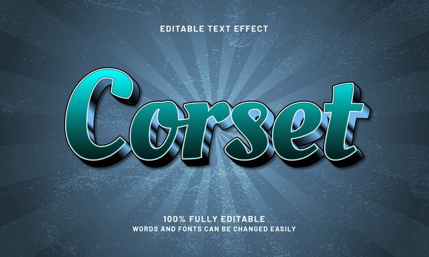 corset editable text effect with a retro and vintage text style