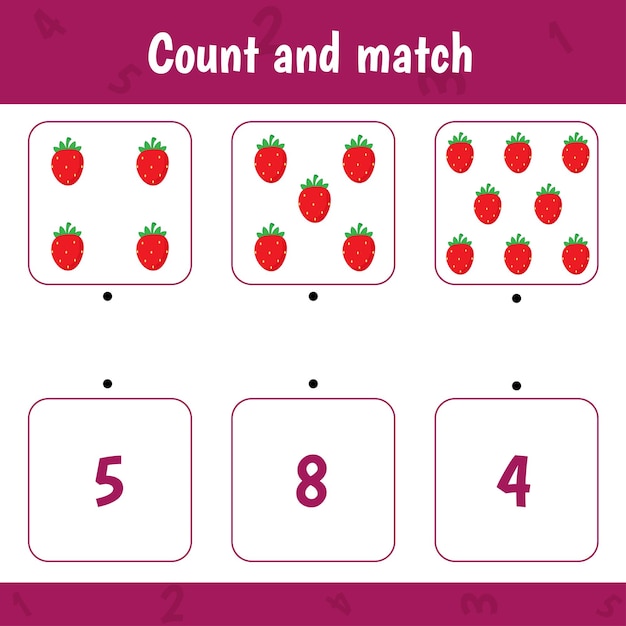 Counting game for preschool children Count strawberries