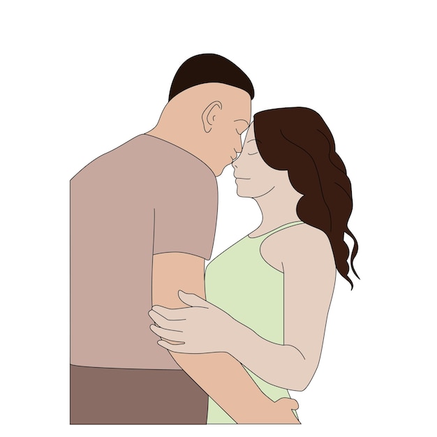 Couple Lovers Flat Illustration