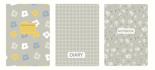 cover page templates based on patterns with flowers in ditzy style gridlines headers isolated replaceable