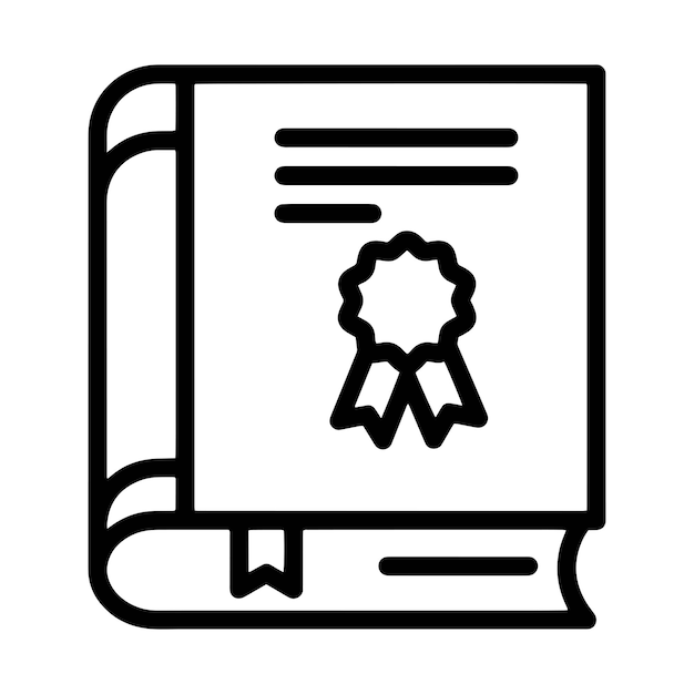 Create a Minimalistic Icon of a Closed Book with different symbol