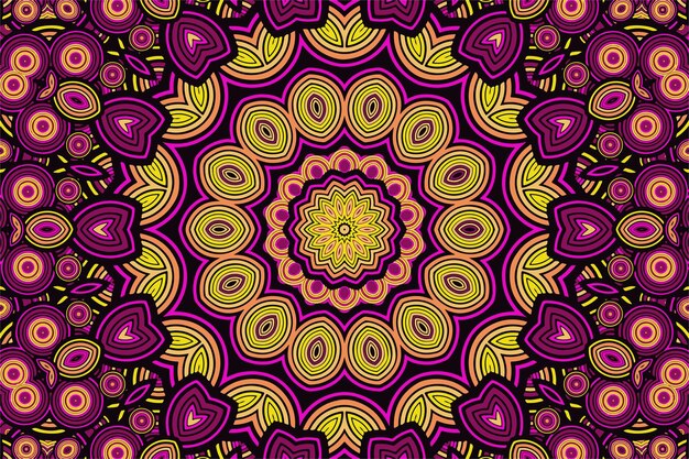 Creative abstract background with a beautiful fractal ornament and an intricate star in the center of the composition