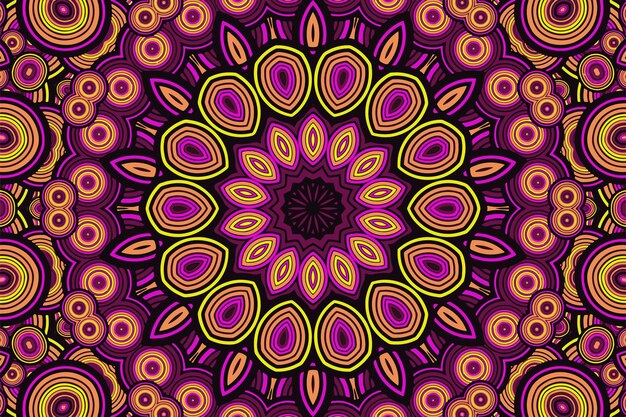 Creative abstract background with a beautiful fractal ornament and an intricate star in the center of the composition