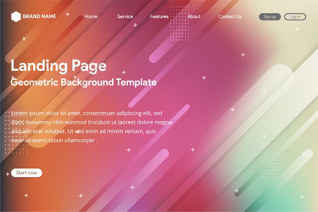 Creative abstract gradient for website and landing page template