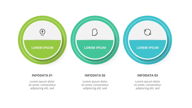 Creative concept for infographic with 3 steps options parts or processes Business data visualization