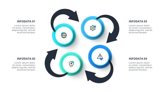 creative concept for infographic with 4 steps options parts or processes business data visualization